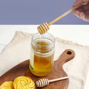 Cuillères à longue poignée en bois miel bouché bar de mélange de mélange pratique