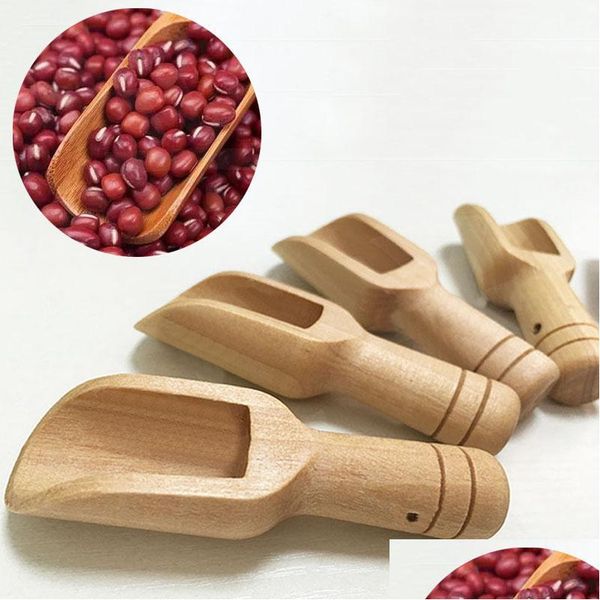 Cucharadas mini cucharadas de madera sal sal de sal polvo de polvo cuchara caramelo lavandería té café eco de madera de madera suministros de cocina dhgarden dh8lk