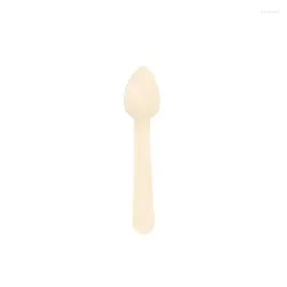 Cuillères multifonction jetable cuillère en bois mini-scoop de crème glacée