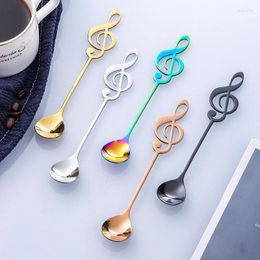 Cucchiai Note musicali Cucchiaino da caffè Tazza per mescolare in acciaio inossidabile Bastone musicale Regalo per gelato Accessori per utensili da cucina