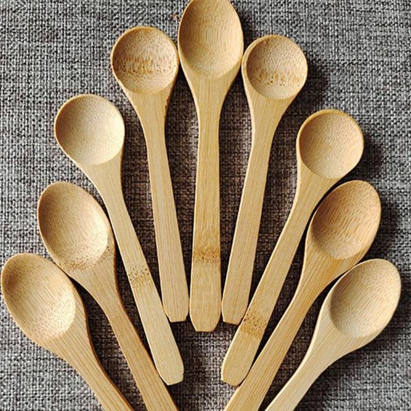 Cucharas de madera Natural para miel, vajilla ecológica para el hogar, cuchara para condimentos de cocina de bambú, cuchara para café, postre