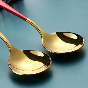Spoons Nove Design Spoon Durable en acier inoxydable Set Poignée courte servant pour la vaisselle de la cuisine à la maison