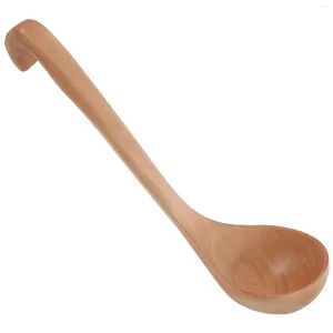Cucharas de ramen fideos manija larga cuchara sopa cucharada mesa de comedor accesorio para servir cocinar madera grande
