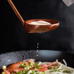 Cuillères Ramen cuillère à soupe Style japonais rétro Ajiyaki avec trous Restaurant Nanmu Kamehameha Pot fuite