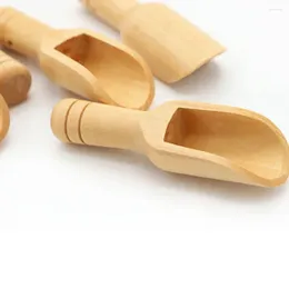 Cuillères Cuillères Cuillère À Café Poudre Ronde Sel Scoop Poignée Cuillère Café Condiment En Bois Pelle À Sucre 3 pièces Petit Thé Lait Mini Bois