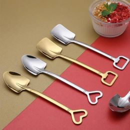 Cosas Spoon Spoon 304 Grade Patrocinaciones de acero inoxidable para helado Tea Cooffee Tableware Drop