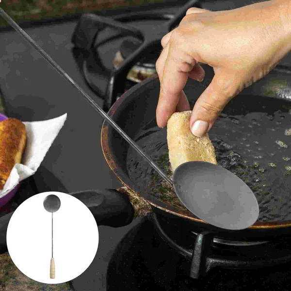 Cuillères à gâteau aux crevettes, outil à manche, ustensiles de cuisine en acier inoxydable, moule à friture, huile antiadhésive, Roses en bois pour