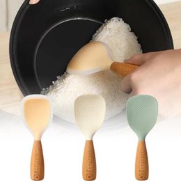 Cuillères cuillère à riz en Silicone, de qualité antiadhésive, caractéristique debout, outil de cuisson Durable résistant aux hautes températures