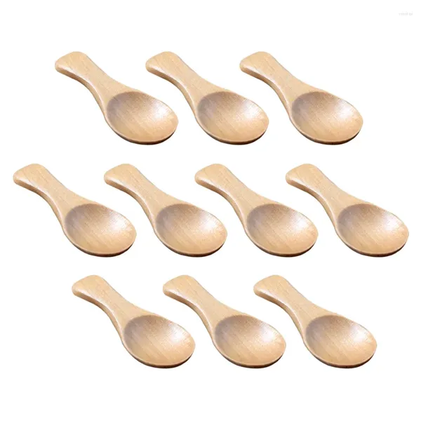 Cucharas pequeñas de madera para sopa, condimentos, azúcar, sal, miel, cucharadita para cocina, condimento, aceite, café, té