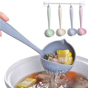 Spoons Soup Spoon Ladle Silicone Pot With Long Handle Cooking Colander Utensils Scoop Tableware Kitchen Accessories 230711