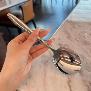 Cuillères en acier en acier inoxydable Rice Service Spoon pour buffet Big Handle Kitchen Ware Table Varelle Ustensiles Bar