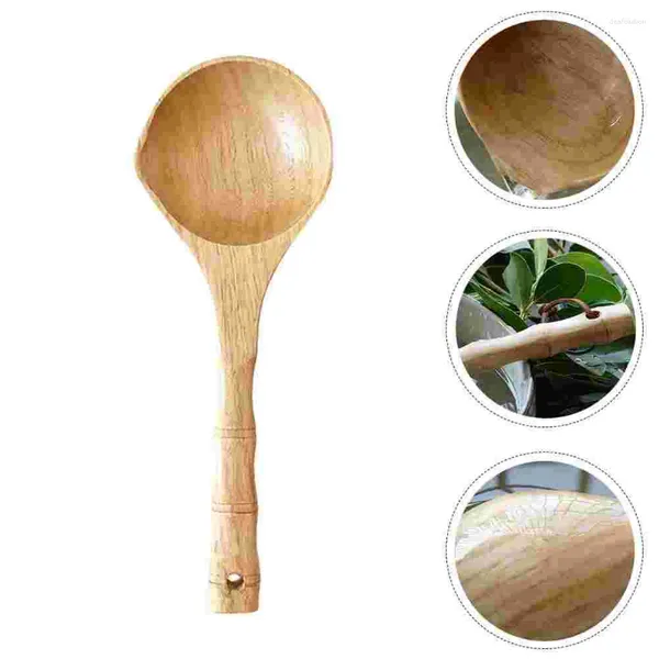 Cucharas Bolsa de té Cuchara de agua Accesorios de baño Cucharón de madera japonés Sala de vapor de sudor de madera