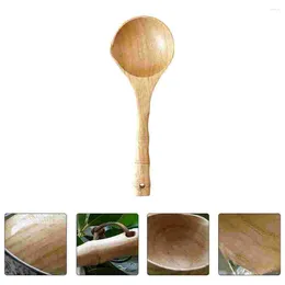 Cucharas Cuchara de agua Mango largo Bolsa de té Sala de sauna usando cuchara de madera multiusos