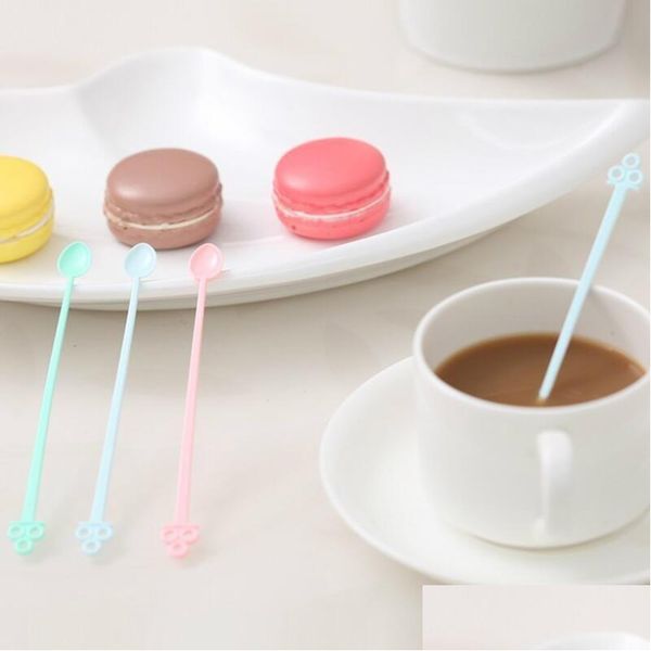 Cuillères En Gros - Bonbons Couleur Café Agitateur Bar Cuillère Lait Fruits Petit Remuer À Long Manche Mélange Mélamine Plastique 12.7X1Cm Drop Deli Dhe4Z