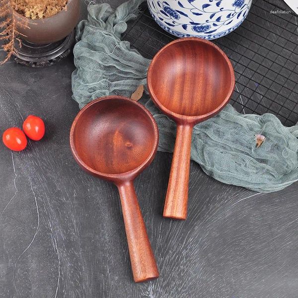 Cuillères en bois grande cuillère main ramasser plat cuisine soupe accessoires bois outils de cuisson