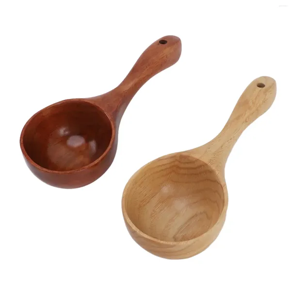 Cuillères à soupe en bois Ébouts sans odor cuillère en bois long manche servante louche pour la cuisine à domicile