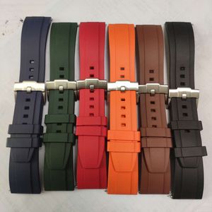 Sport 20 mm 22 mm maten kunnen aangepaste kleuren FKM rubberen horlogeband met snelle release