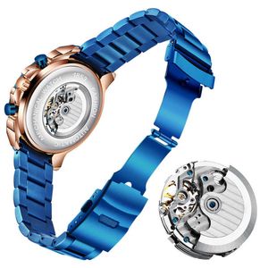 Sport automatische horloges heren lige top merk luxe mannen mechanische polshorloge voor man alle stalen waterdichte klok 210527