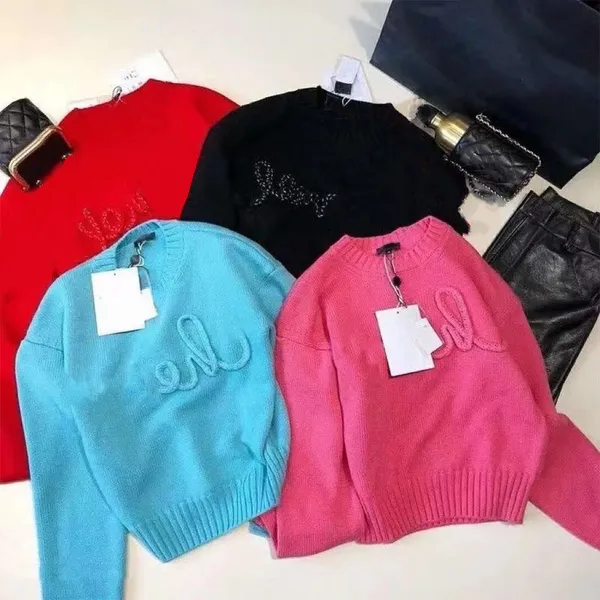 Sport automne lettre marque tricot tricoté coton pull concepteur pull pulls vêtements pour femmes 2024 offre spéciale