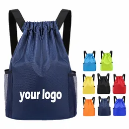 Sac de sport Logo personnalisé Sac à cordon Cadeau d'entreprise Oxford Tissu imperméable Persalized Schoolbag cadeau étudiant t0zF #