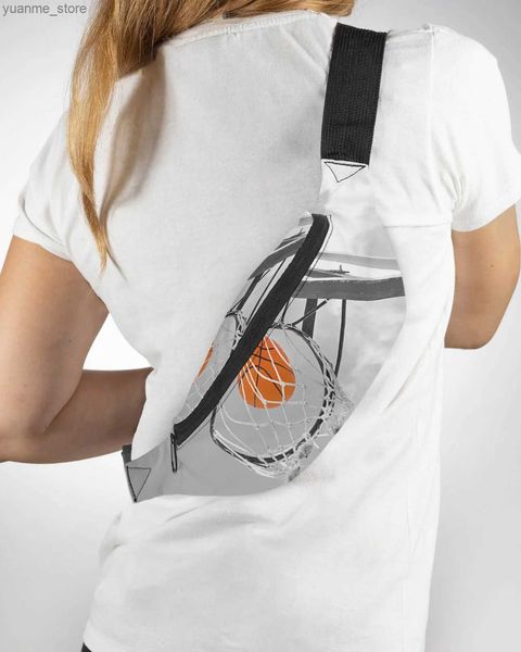 Sacs de sport Tir de basket-ball pour hommes gris et sac à taille pour femmes portefeuille BALLETE