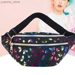 Bolsas deportivas Bolsa de cintura estampada para la mariposa para mujeres Fanny Girl Colorful Girl Bag Sin Homeless Travel Bolde de dibujos animados Bolsa de teléfono móvil y240410