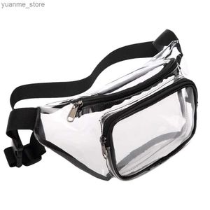 Sacs de sport Clear Fanny Pack Sports Sac de taille pour femmes approuvées Sac à taille imperméable Sac de ceinture transparent transparent Y240410