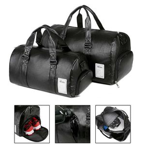 Sport Bags Male Gym Fitness Bags for Man Shoes PU Leather Travel Duffle Waterproof Shoulder Swimming Outdoors Sports Boxing Bags Handbag G230506