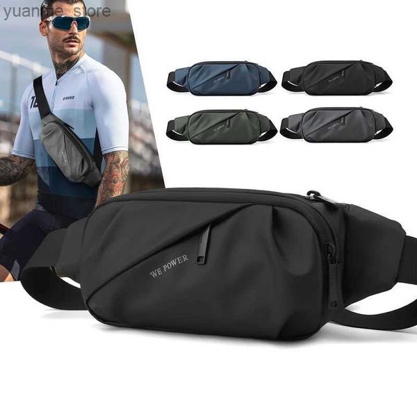 Sacs de sport Sac à la taille des hommes Running imperméable nylon en nylon polyvalent mode homme suspension poitrine bum hanche fan de bandes Y240410