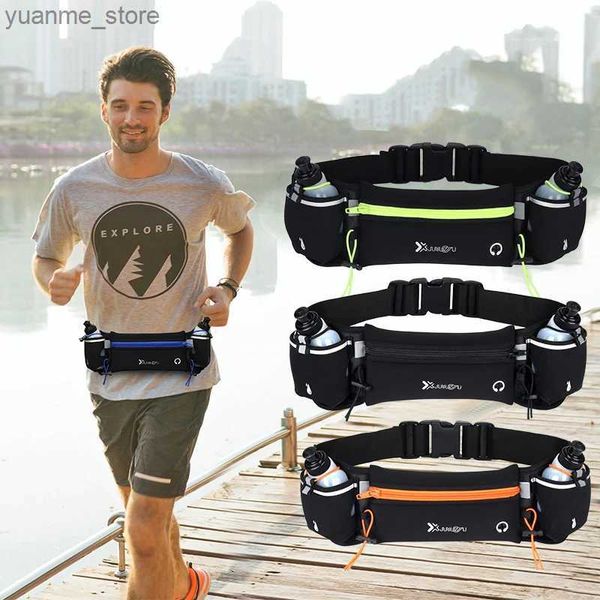 Sacs de sport pour hommes / femmes Marathon Trail Running Belt Sac mobile bouteille d'eau sport fanny sac Fitness Double Pocket Running Belt Sac Y240410