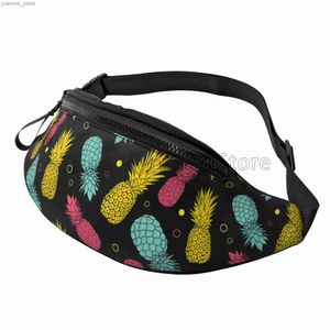 Sacs de sport à l'ananas imprimement décontracté Fanny Pack Unisexe Horizontal à bagages Sac à bagages avec ceinture réglable adaptée à la randonnée sportive de voyage et à vélo Y240410