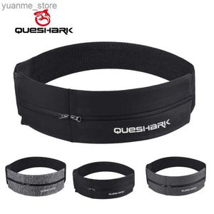 Sporttassen Queshark Pro Reflecterende Elastische riem sporttas met dubbele ritssluiting Running Gym Yoga Belt Bag Mobile Wasit Money Bag Y240410