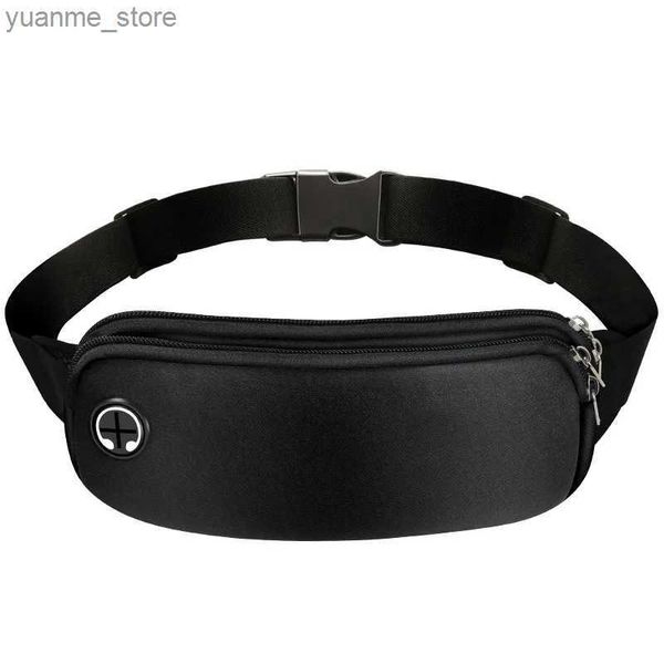 Sacs de sport Sports Fanny Pack Sac à courroie pour femmes hommes Running Belt Belt Mobile Black Fitness Sac accessoires de course Y240410