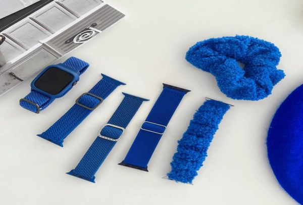 Boucle de bracelet de sport pour Apple Watch 5 bandes 42MM 44mm bracelet bleu royal pour Iwatch Series6 5 4 3 21 cuir de Silicone bandes 40MM 38MM Hi6400490