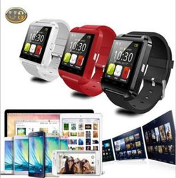 Deporte Bluetooth Reloj inteligente U8 Relojes Hombres Mujeres Rastreador de salud Samsung S4S5Note2Note 3 HTC Android Apple IOS Teléfono móvil Smar7285585