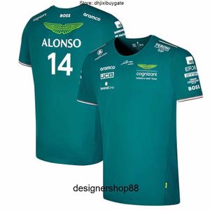 Sport Car Team Fans T-shirts pour hommes Aston Martin Aramco Cognizant F1 2023 T-shirt officiel Fernando Alonso Driver Summer Mens Casual à séchage rapide à manches courtes