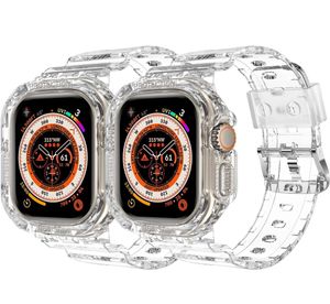 Sport Clear Band -riemen met Case For Watch Series 7 8 Ultra 49mm transparante pantser Siliconen coverband Iwatch 5 6 SE 40 414554062