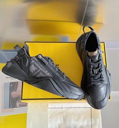 Sport Design Men Flow Trainers Shoes Low Top Suela de goma Tela Hombre Charol Zip Side Sneakers Negro Blanco Amarillo Calzado al por mayor para hombres EU38-46