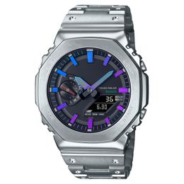 Sport Digital Quartz Unisex Watch GM-B2100 ALEAY DIAL LED FUNCIÓN COMPLETA TIEMPO TIEMPO Strap de acero resistente a la serie de roble de acero Serie