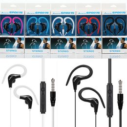 Fones de ouvido esportivos SF-878 Fone de ouvido universal de 3,5 mm Fones de ouvido para corrida com microfone Actrail Fone de ouvido intra-auricular para Samsung MP3 MP4