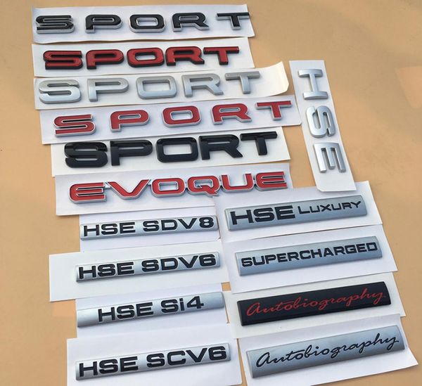 Emblem Sport pour Land Range Rover Sv Autobiographie Discovery HSE Luxury SCV6 SDV6 SDV8 SI4 BAR BADGE CORT STOCKER STANTER5572497