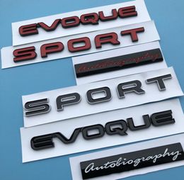 Logo de barre d'emblème de lettres SPORT EVOQUE pour Land Range Rover SV autobiographie édition ultime insigne de barre style de voiture Trunk5143734