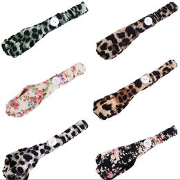 Sport Hoofdband Yoga Hoofdbanden Met Knop Elastische Leopard Gedrukt Hoofdbanden Headwrap Training Gym Haarbanden voor Sport Oefening 317 U2