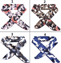 Sport Hoofdbanden Yoga Haar Band Camouflage Tie Back Stretch Sweatbands Basketbal Haarband Vocht Wicking Running Bands Sjaals GGA3516-5