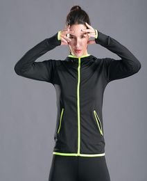 Veste de sport Femmes à capuche veste de course femme coulant pull couché sport dames thes de pouce yoga zipper gymnhirts 2998957