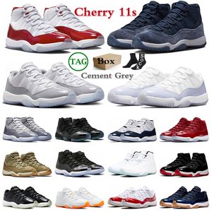 Cherry 11s 11 Chaussures de basket-ball Mentilles Trainers Femme Sneakers Ciment Grey Midnight Navy Cool Grey Cap et robe J11 Space Jam Pure Violet Jumpman 11 Sports