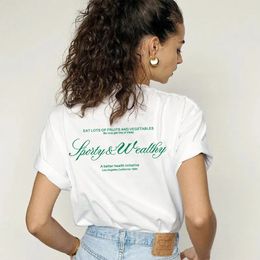 Sport fait de la santé Retro Style T-shirt pour femmes à manches courtes en coton en vrac Tops d'été 80S 90S INS TENDY BASIC TEES 240419