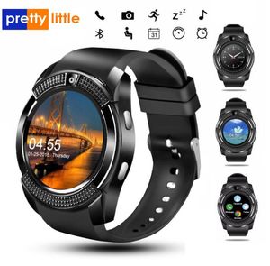 Sport Men Smart Watch V8 Sim Card Android Camera afgerond ANTWOORD CALL CALL Smartwatch Hartslag Fitness Tracker3723286