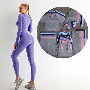 Traje deportivo para mujer, ropa de entrenamiento, ropa de gimnasio, pantalones cortos para mujer, conjunto de Yoga sin costuras, trajes, ropa de Fitness, Leggings 210813