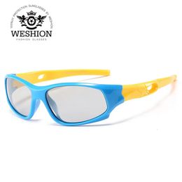 Sport Pochromic Zonnebrillen Kinderbrillen Veiligheidssoftware TAC TR90 Flexibele Frame Shades UV400 240226